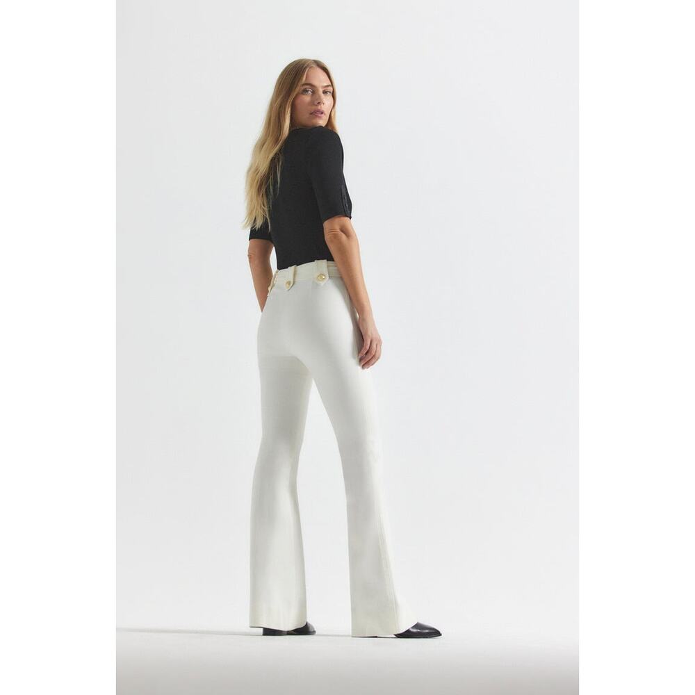 DEREK LAM 10 CROSBY Robertson Flare Trousers White Womens Pants EUC $385 MSRP - Picture 7 of 10